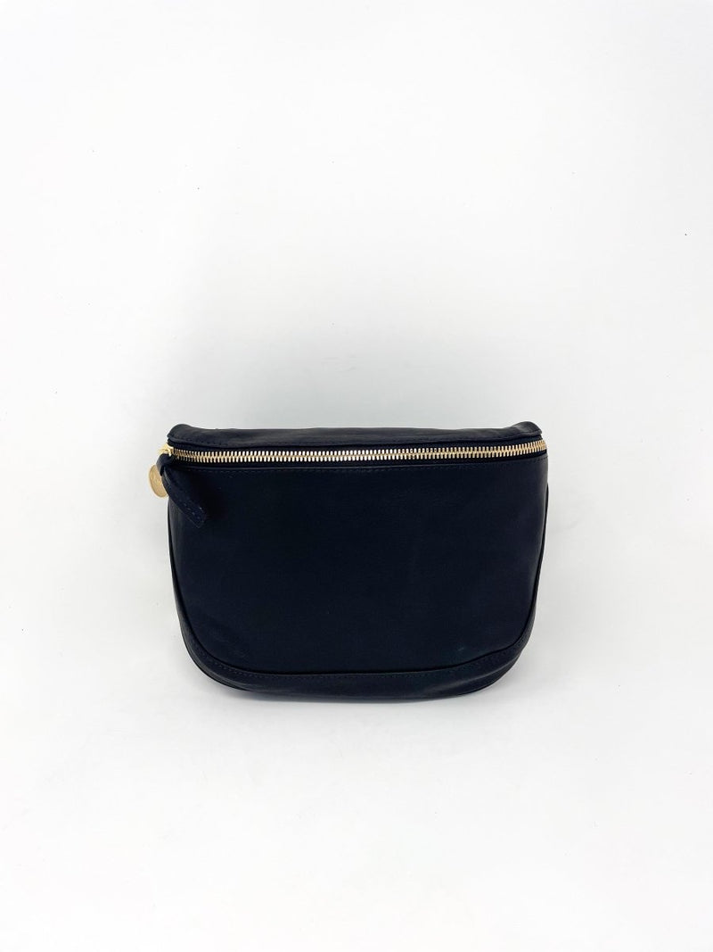Fanny Pack Leather in Black Velvet - The Shoe Hive