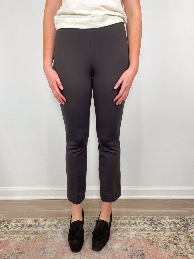 Faye Flare Cropped Pant in Coffee Bi - Stretch Tricotine - The Shoe Hive