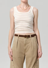 Faye Tank in Golden Pinstripe - The Shoe Hive