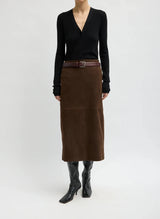 Feather Weight Ribbed V-Neck Slim Cardigan in Black - The Shoe Hive