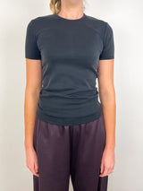 Feather Weight Viscose Neoprene SS T-Shirt in Black - The Shoe Hive