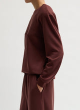 Feather Weight Viscose Removable Shoulder Pad LS in Bordeaux - The Shoe Hive