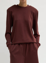 Feather Weight Viscose Removable Shoulder Pad LS in Bordeaux - The Shoe Hive