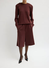 Feather Weight Viscose Removable Shoulder Pad LS in Bordeaux - The Shoe Hive