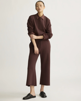 Kane Cropped Wide Sweatpants Cotton Terry in Oxblood