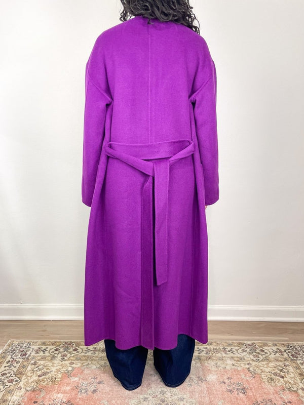 Fernanda Double Faced Wool Oversized Coat in Thistle - The Shoe Hive