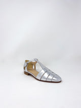 Fisherman Sandal in Silver Leather - The Shoe Hive