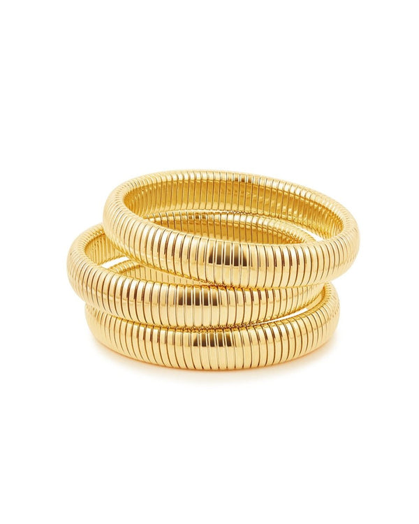 Flex Snake Chain Bracelet Set in Gold - The Shoe Hive