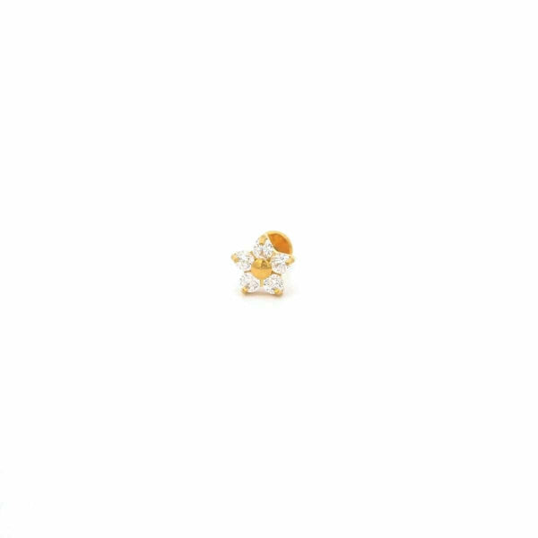 Flower Crystal Titanium Flat Back Stud Earring - The Shoe Hive