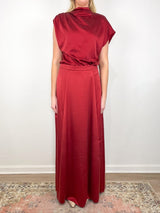 Flowy Maxi Skirt in Currant - The Shoe Hive