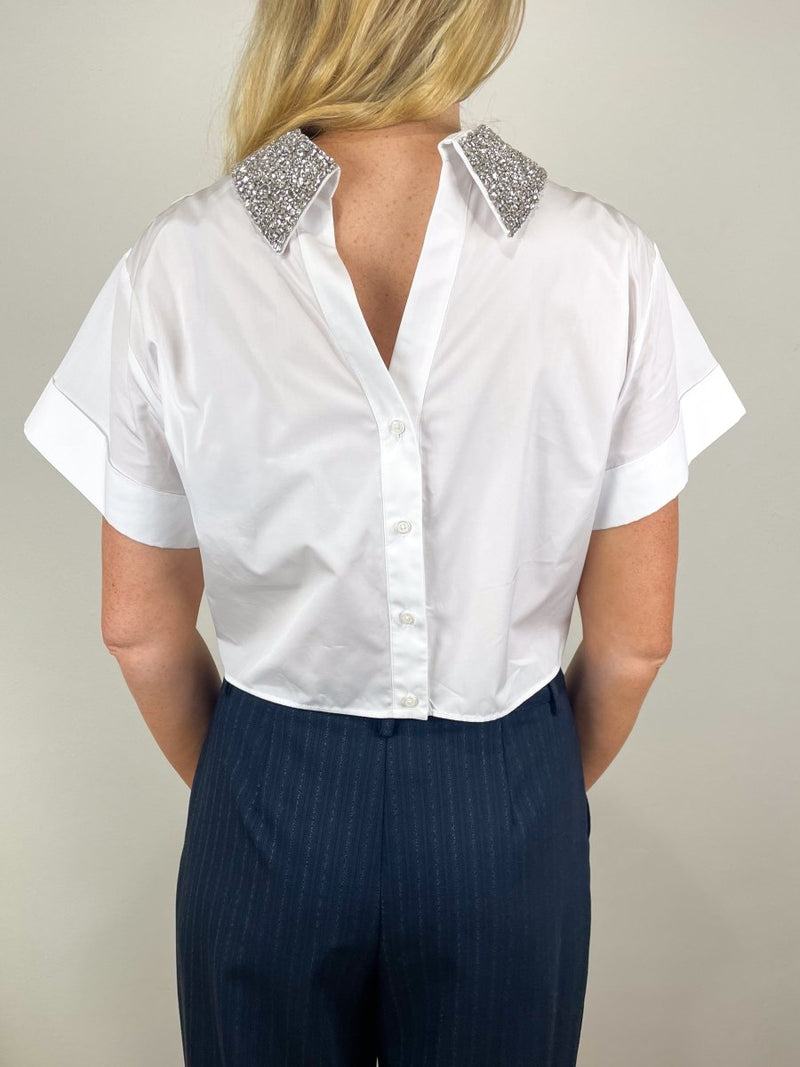 Forever and Always w/Crystal Collar in White - The Shoe Hive