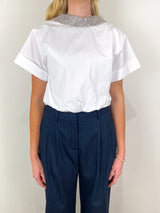 Forever and Always w/Crystal Collar in White - The Shoe Hive