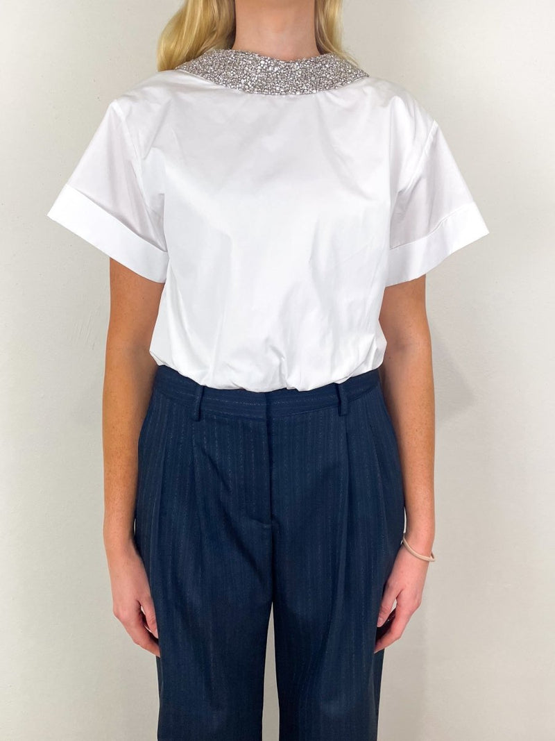 Forever and Always w/Crystal Collar in White - The Shoe Hive