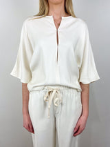 Franca Shirt in Navy Portofino Twill - The Shoe Hive