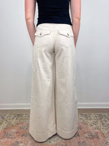 Freddy High Rise Extra Wide Leg in Ecru - The Shoe Hive