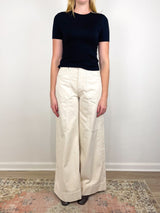 Freddy High Rise Extra Wide Leg in Ecru - The Shoe Hive