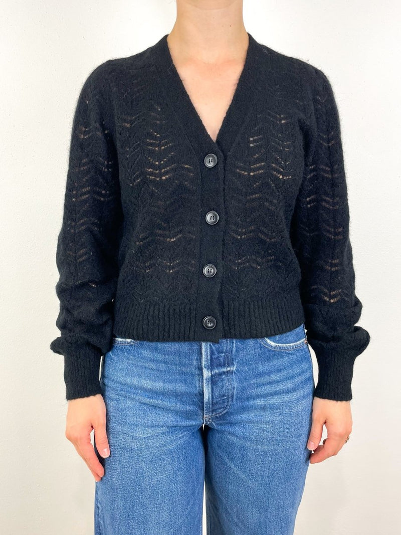 Full Sleeve Cardigan Sweater in Black - The Shoe Hive