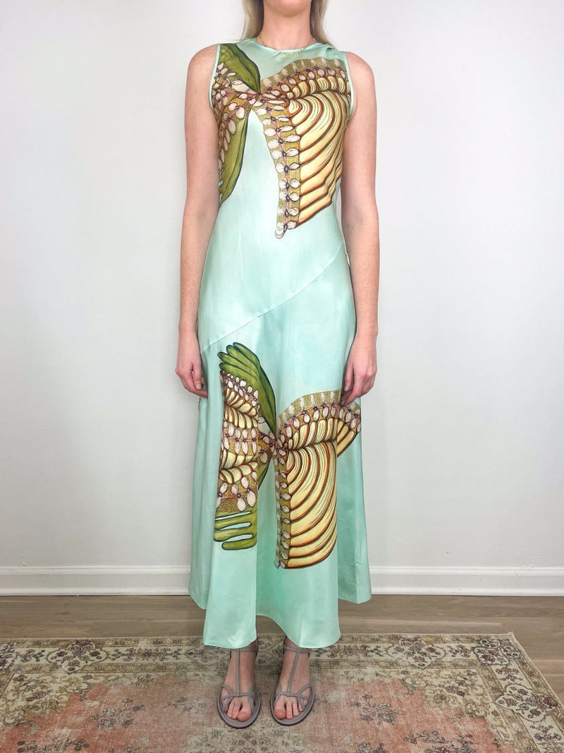 Gaea SL Midi Dress in Water Blossoms - The Shoe Hive