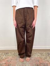 Garment Dyed Silky Cotton Winslow Pull On Pant in Brown - The Shoe Hive