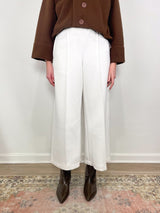 Geneva Wide Leg Trouser in Milk - The Shoe Hive