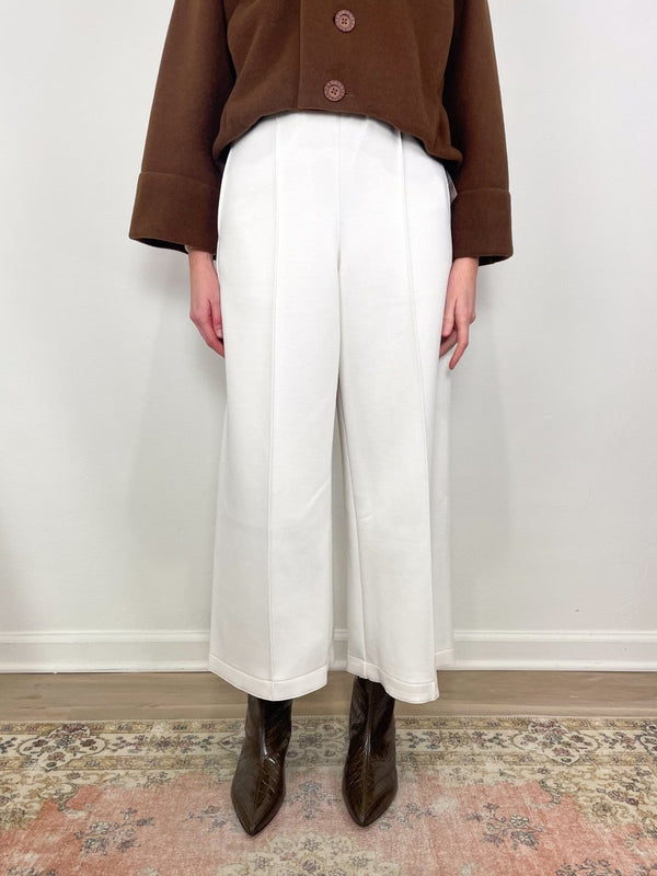 Geneva Wide Leg Trouser in Milk - The Shoe Hive