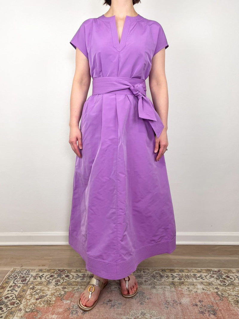 Gigi Dress in Orchid Nylon Faille - The Shoe Hive