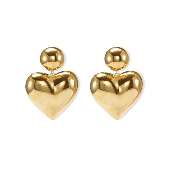 Gigi Heart Earrings in Gold - The Shoe Hive