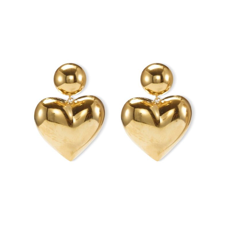 Gigi Heart Earrings in Gold - The Shoe Hive