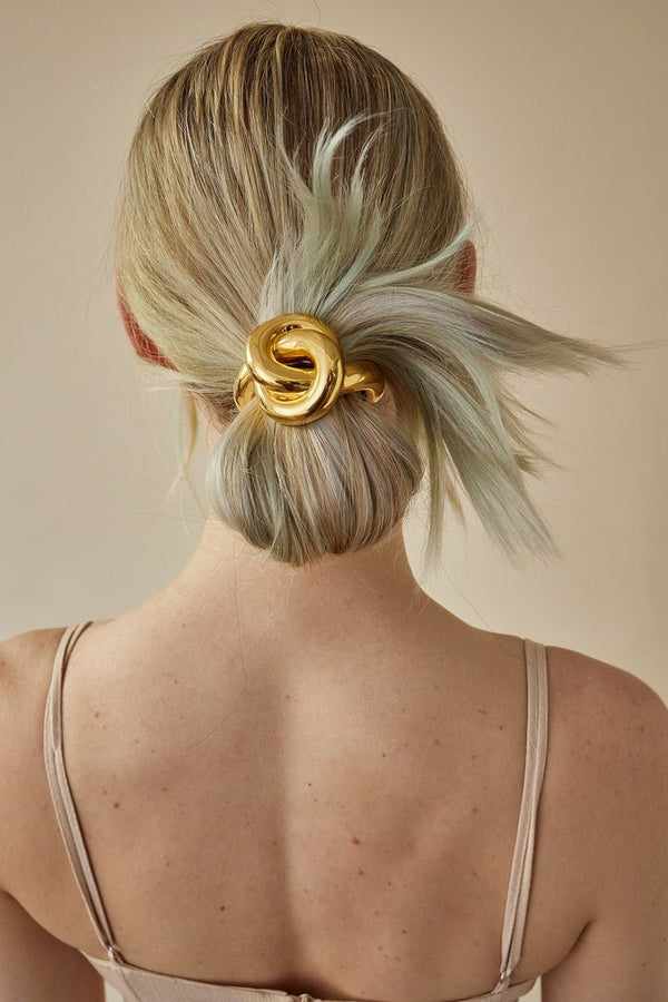 Glossy Knot Pony Cuff in Gold - The Shoe Hive