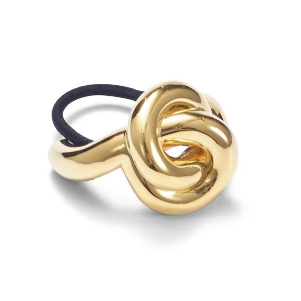 Glossy Knot Pony Cuff in Gold - The Shoe Hive
