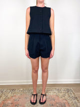Godet Tank in Black - The Shoe Hive