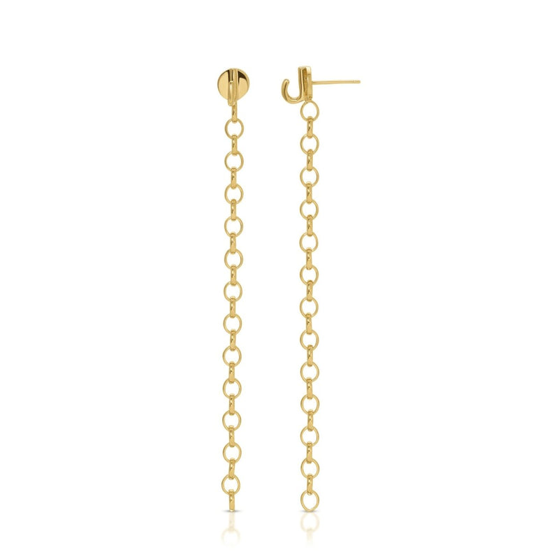 Gold Hooked Stud Earrings - The Shoe Hive