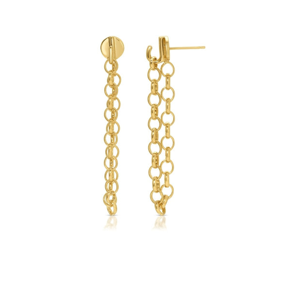 Gold Hooked Stud Earrings - The Shoe Hive