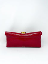 Gold Ribbon Convertible Shoulder Bag in Rouge - The Shoe Hive