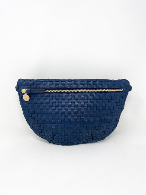 Grande Fanny in Bleu Marine Woven Checker - The Shoe Hive