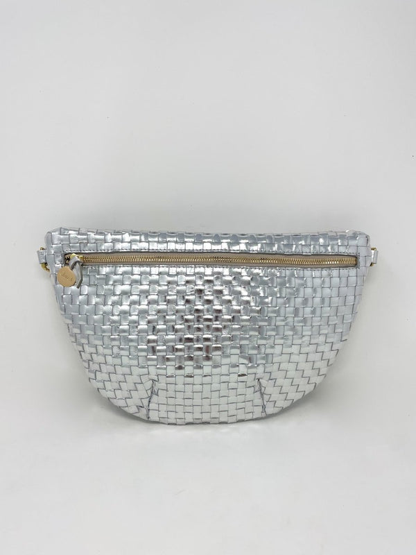 Grande Fanny in Silver Specchio Woven Checker - The Shoe Hive