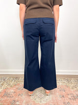 Grant Cropped High Rise Wide Leg in Navy - The Shoe Hive