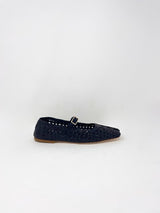 Handwoven Mary Jane in Black Leather - The Shoe Hive