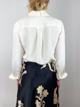 Hannah Blouse in Ivory Silk Crepe - The Shoe Hive