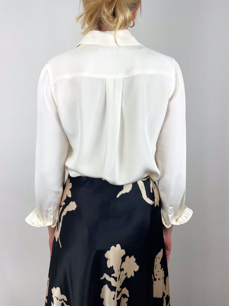 Hannah Blouse in Ivory Silk Crepe - The Shoe Hive