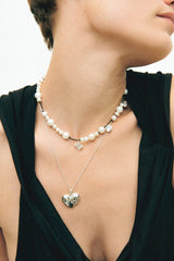 Hear Locket Recycled Silver Necklace 20.5" in Silver - The Shoe Hive