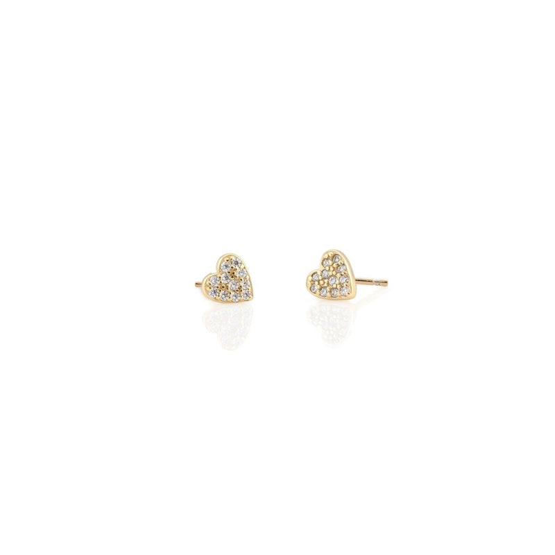 Heart Crystal Stud Earrings - The Shoe Hive