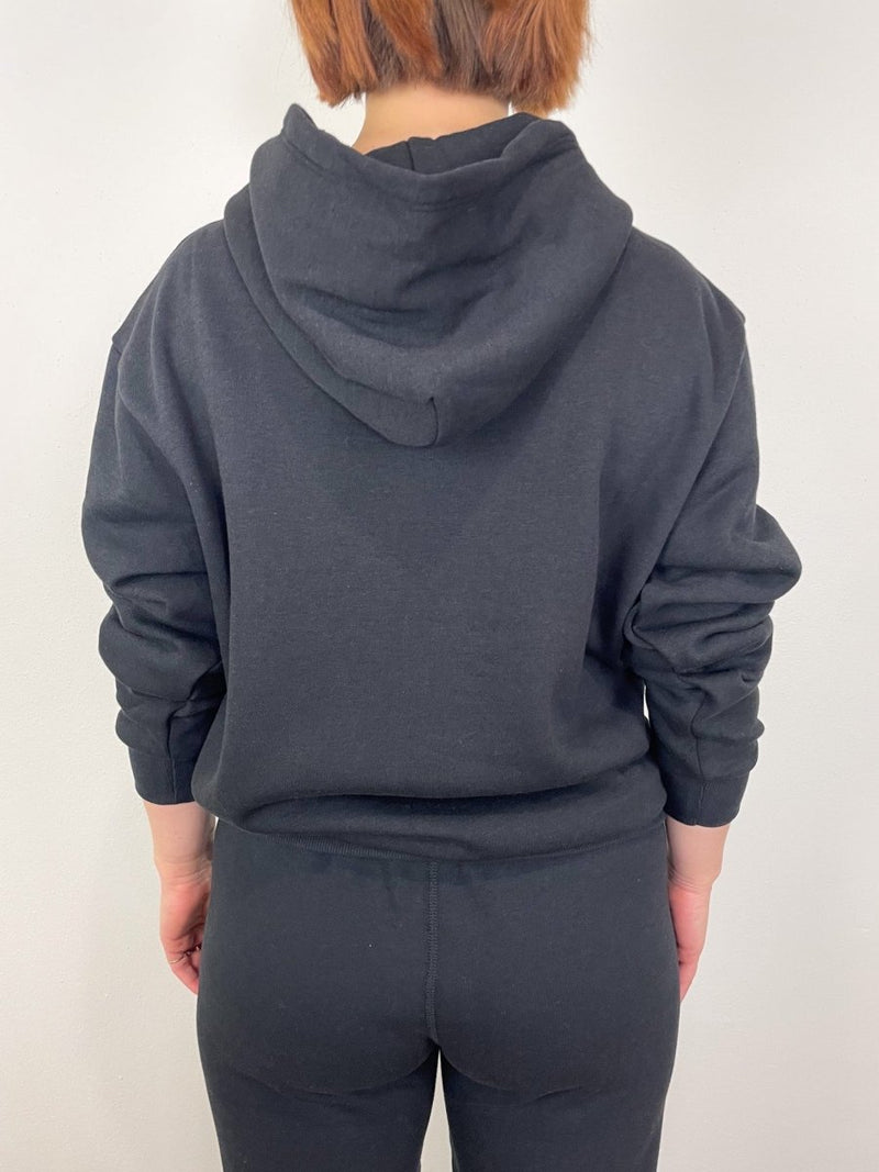 Heart Hoodie in Black/Black - The Shoe Hive