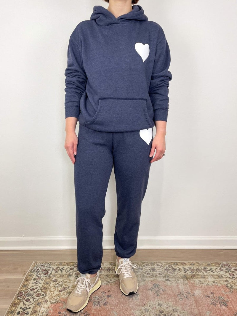 Heart Hoodie in Navy - The Shoe Hive