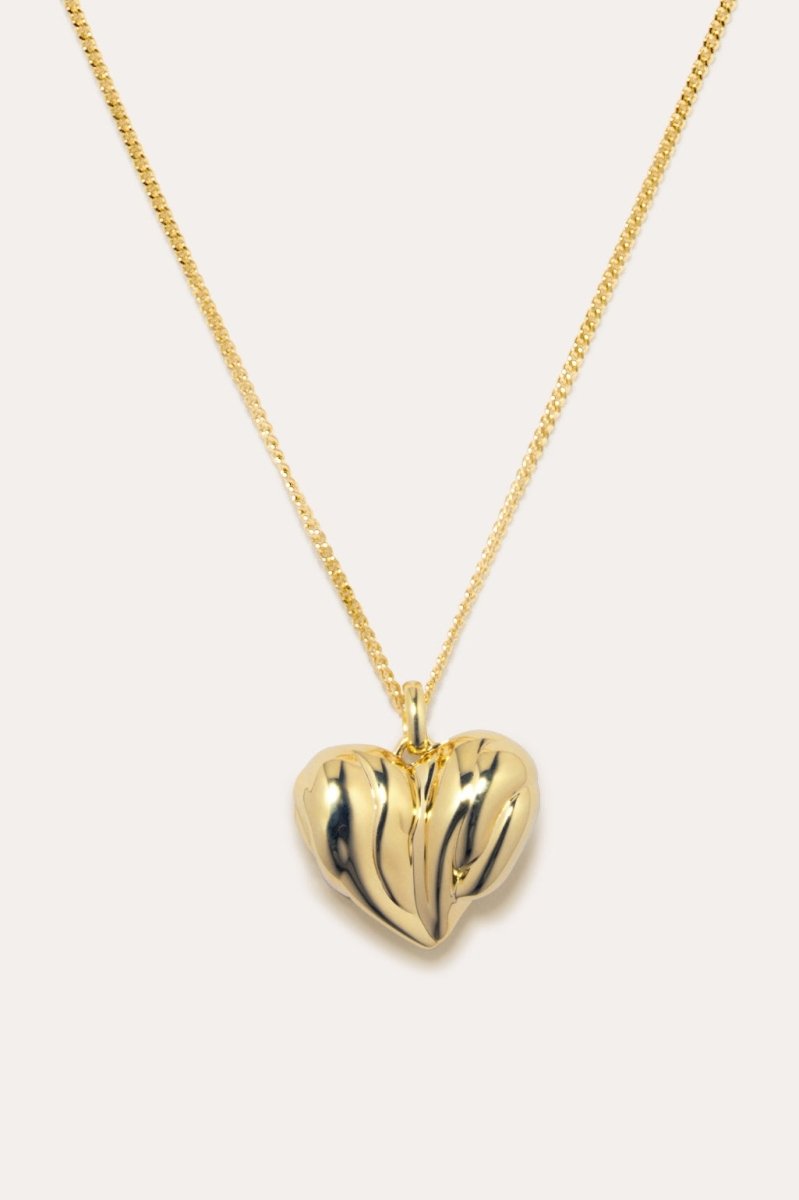 Heart Locket 18ct Gold Plated Necklace 19.5" - The Shoe Hive