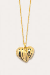 Heart Locket 18ct Gold Plated Necklace 20.5" - The Shoe Hive