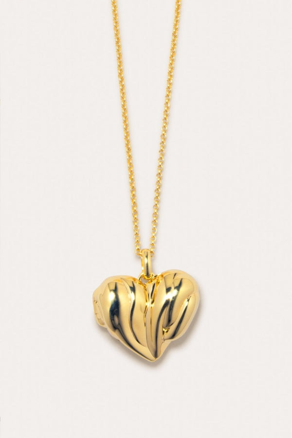 Heart Locket 18ct Gold Plated Necklace 20.5" - The Shoe Hive