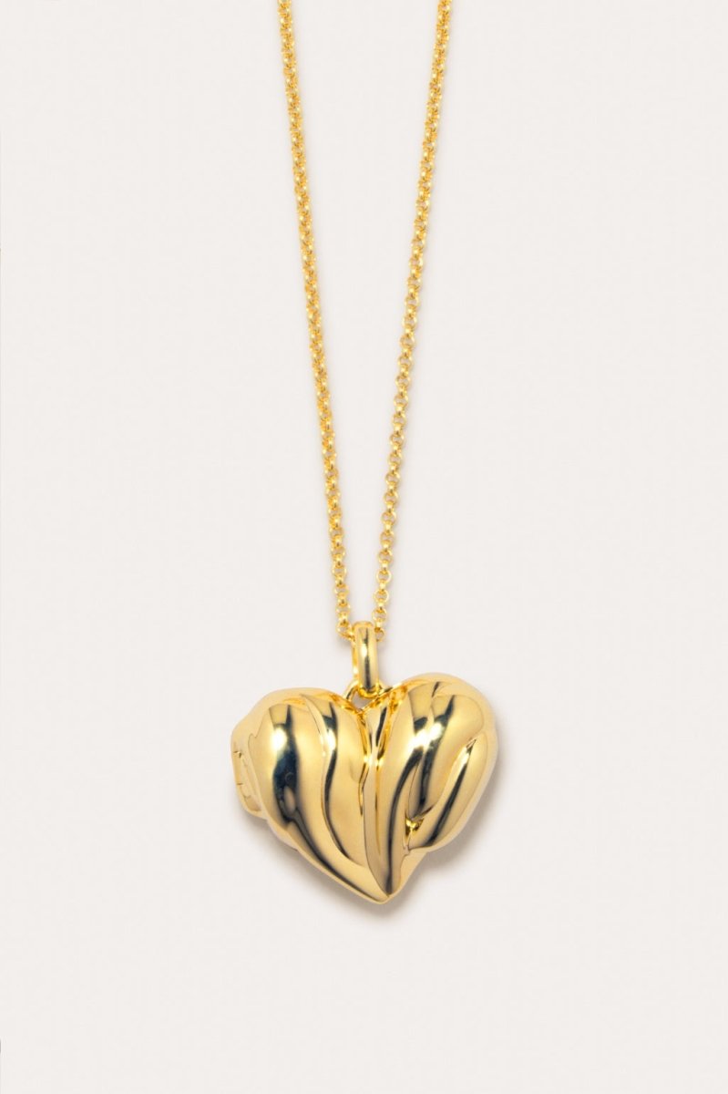 Heart Locket 18ct Gold Plated Necklace 20.5" - The Shoe Hive