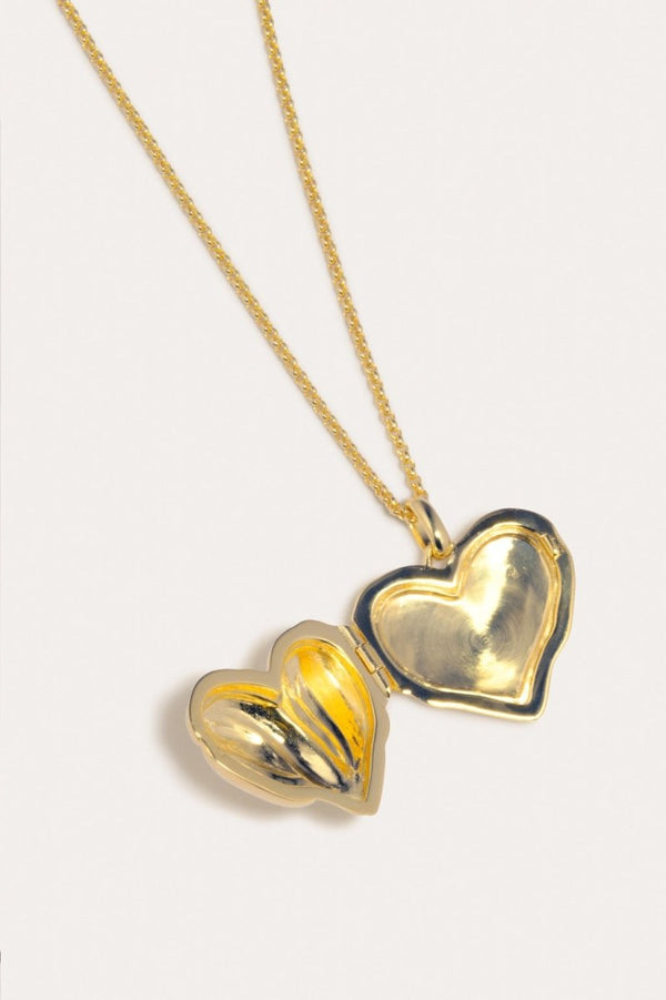 Heart Locket 18ct Gold Plated Necklace 20.5" - The Shoe Hive
