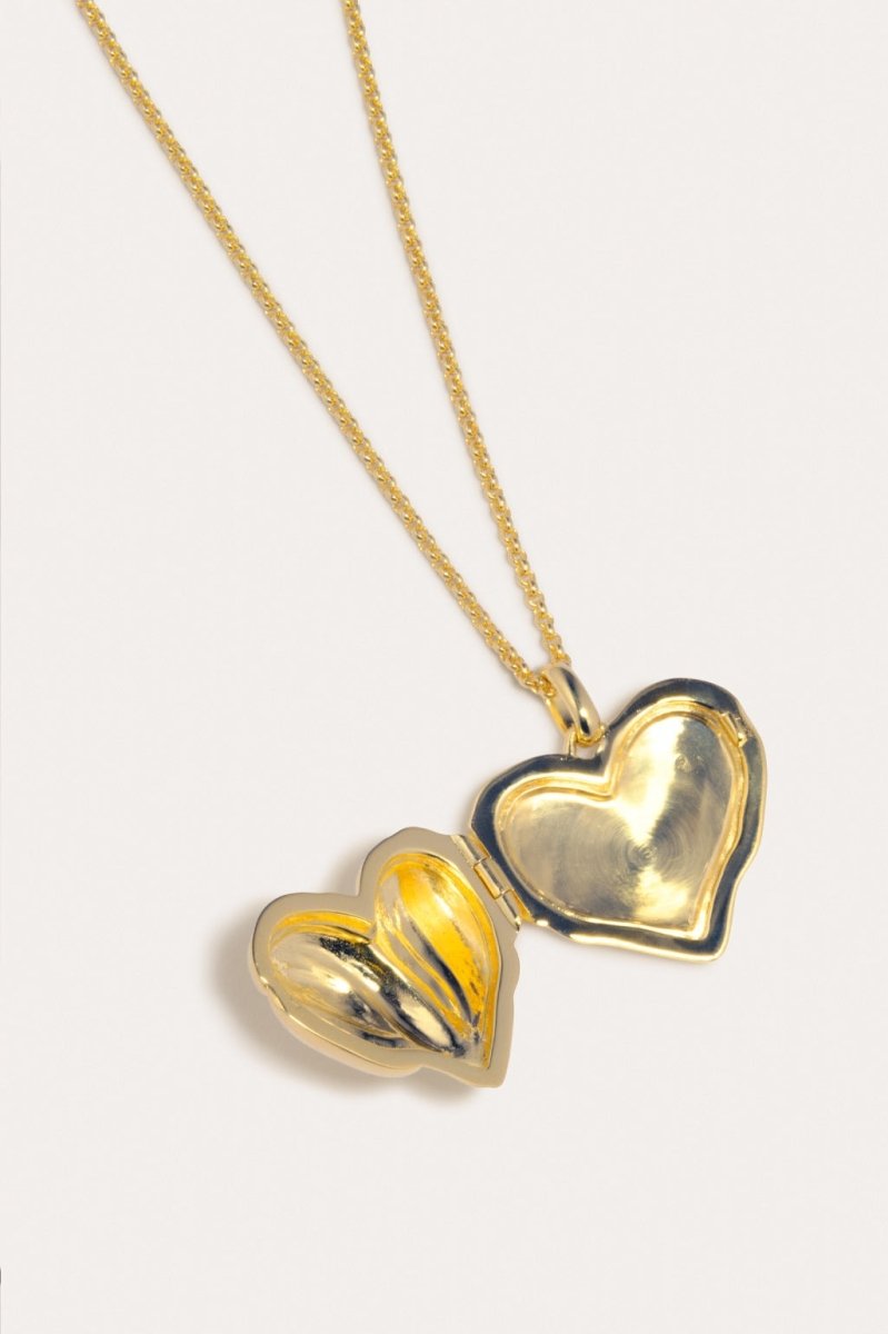 Heart Locket 18ct Gold Plated Necklace 20.5" - The Shoe Hive